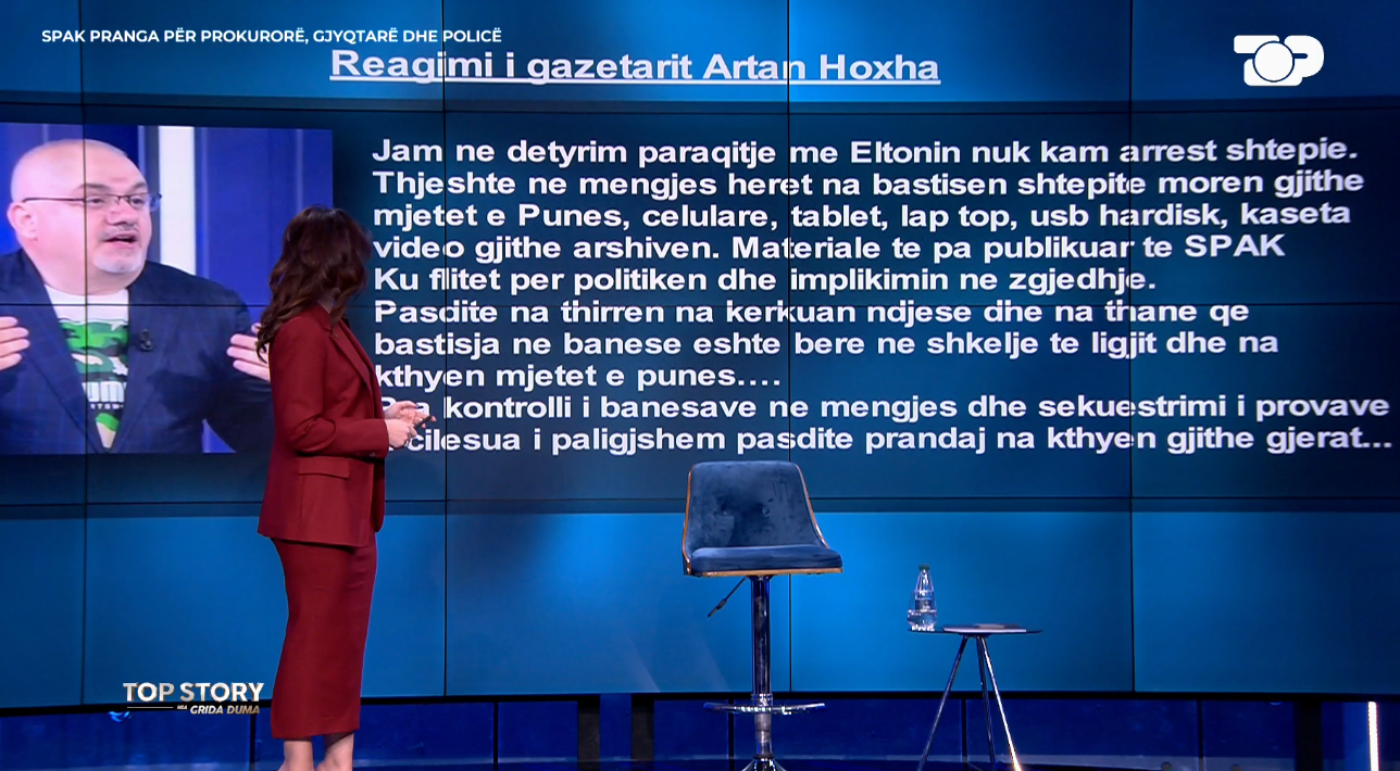 Masa e SPAK, reagon për “Top Story” Artan Hoxha: Në mëngjes herët na bastisën shtëpitë, pasdite na thirrën dhe na kërkuan ndjesë