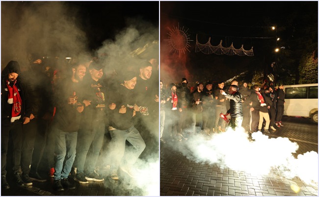 VIDEO+FOTO/ Tifozët sfidojnë motin e keq, gati për të mbështetur Shqipërinë, atmosferë elektrizuese në kryeqytet